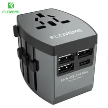 FLOVEME Универсальное зарядное устройство для путешествий для iPhone X XR XS Max 6 7 8 Plus USB AC Powered Портативное Сетевое зарядное устройство для телефона адаптер Chargeur