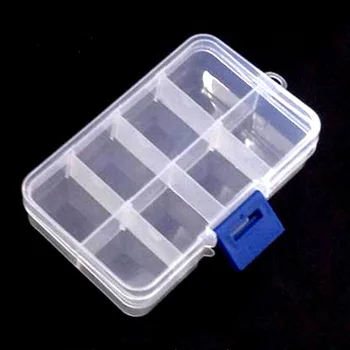 

New Plastic 8 Slots Transparent Gemstone Box Jewelry Nail Art Ornament Storage Container Adjustable Storage Box Case Bin