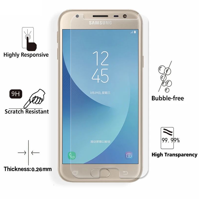 KISSCASE 2.5D Закаленное стекло для Samsung Galaxy J6 J3 J4 прозрачная Защита экрана J5 J7 2017