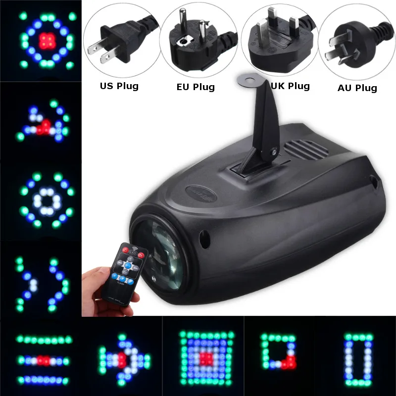 

AC95-240V 15W 64 LEDs RGBW Pattern Stage Light Auto Voice-activated Projector Lighting For Disco Club KTV Party EU/US/AU/UK Plug