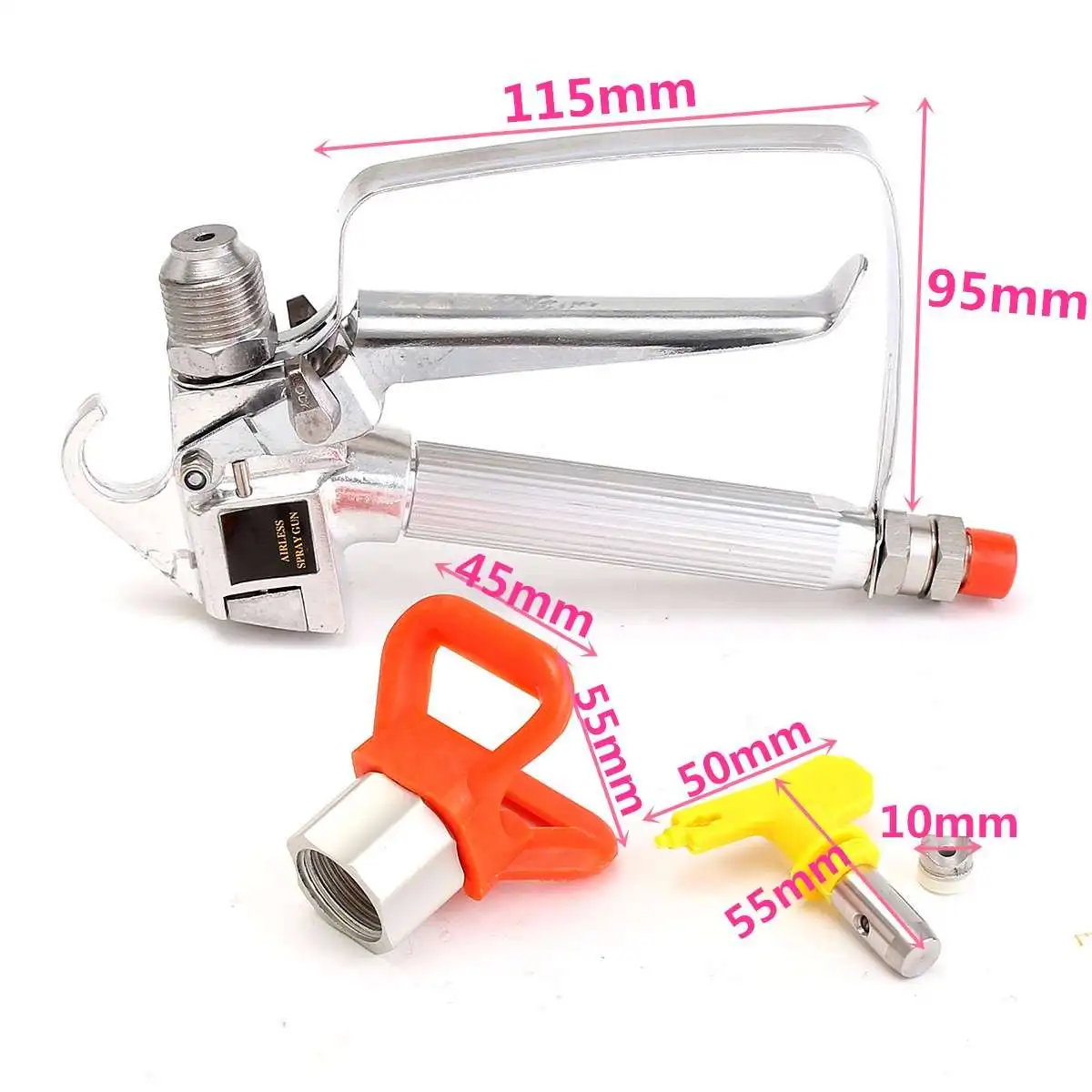  3600PSI Airless Paint Sprayer G u n High Pressure with 517 Yellow Spray Tip Nozzle Guard Power Tool