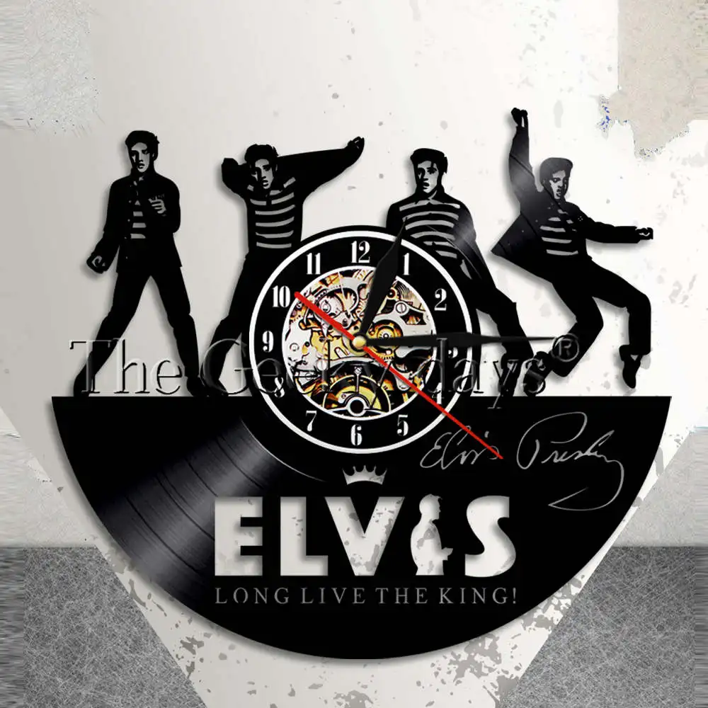 King Of Pop Music Elvis Presley Wall Clock Elvis Presley Vintage Vinyl
