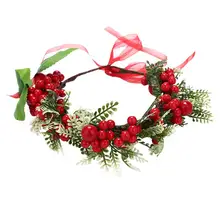 Свадебное украшение на голову сладкий Exqusite искусственные ягоды головные уборы венок аксессуары для волос для цветочных девочек невесты