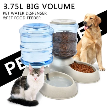 

3.75L Cat Automatic Drinking Bowl Dog Gravity Food Water Feeder Dog Cat Drink Bowl PET Large Capacity Food Water Dispenser