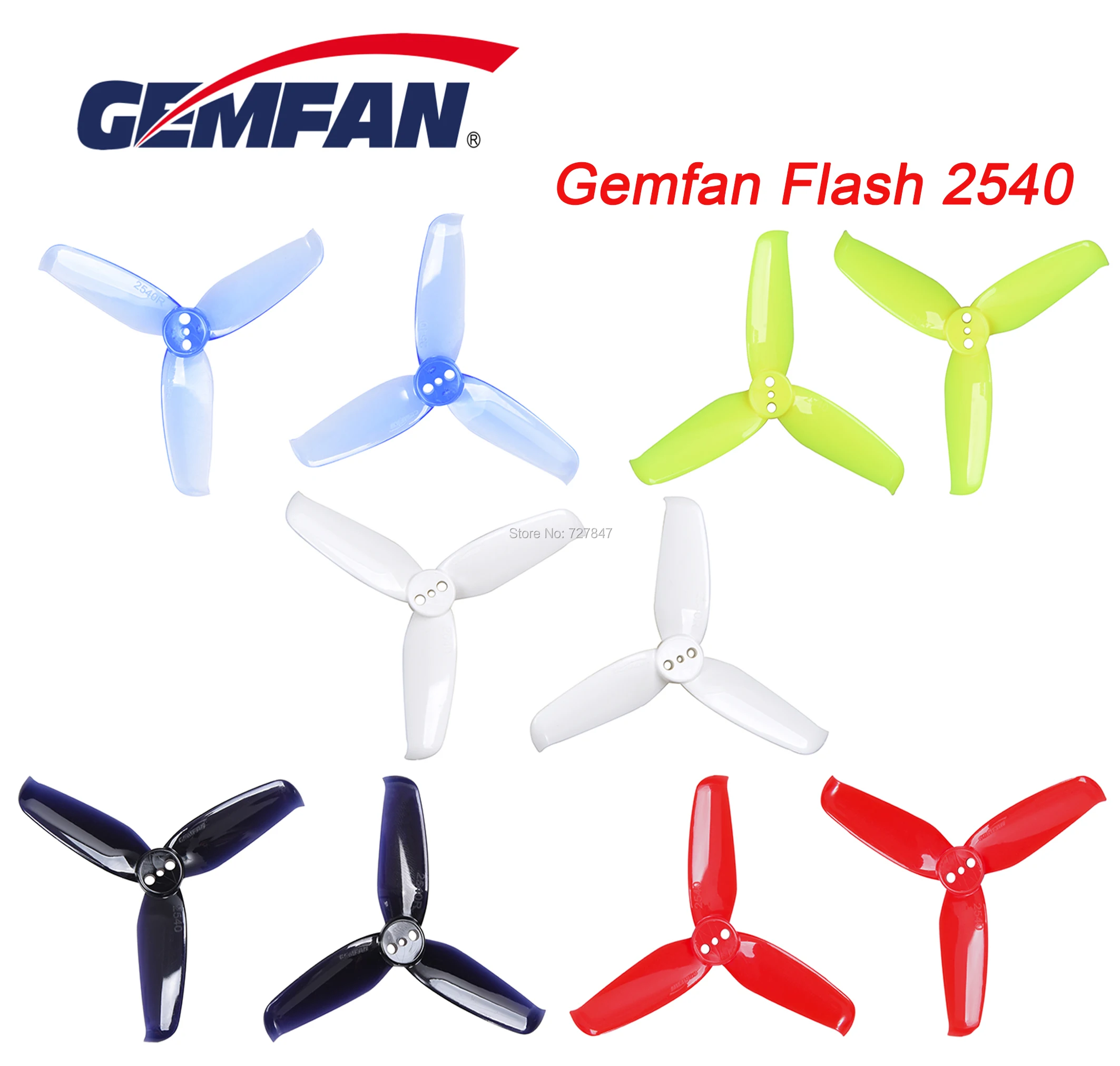 

8pair / 16pcs Gemfan Flash 2540 2.5x4 2.5 Inch 3-Blade Propeller with 1.5mm Mounting Hole For 1105 1106 Motor Mini Drone