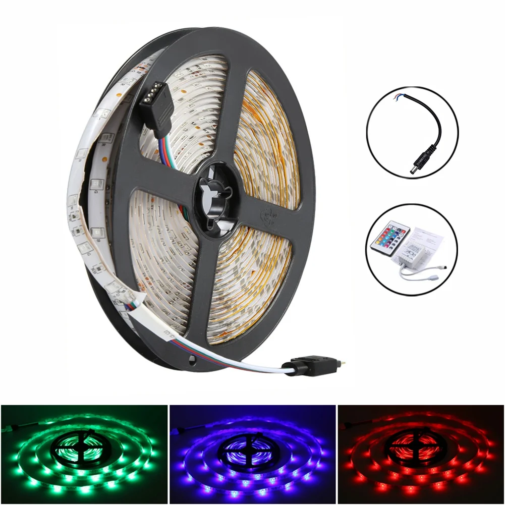 5 м 300 светодиодов 3528 Smd Rgb светодиодные полосы света + 44 Ключ ИК пульт дистанционного управления