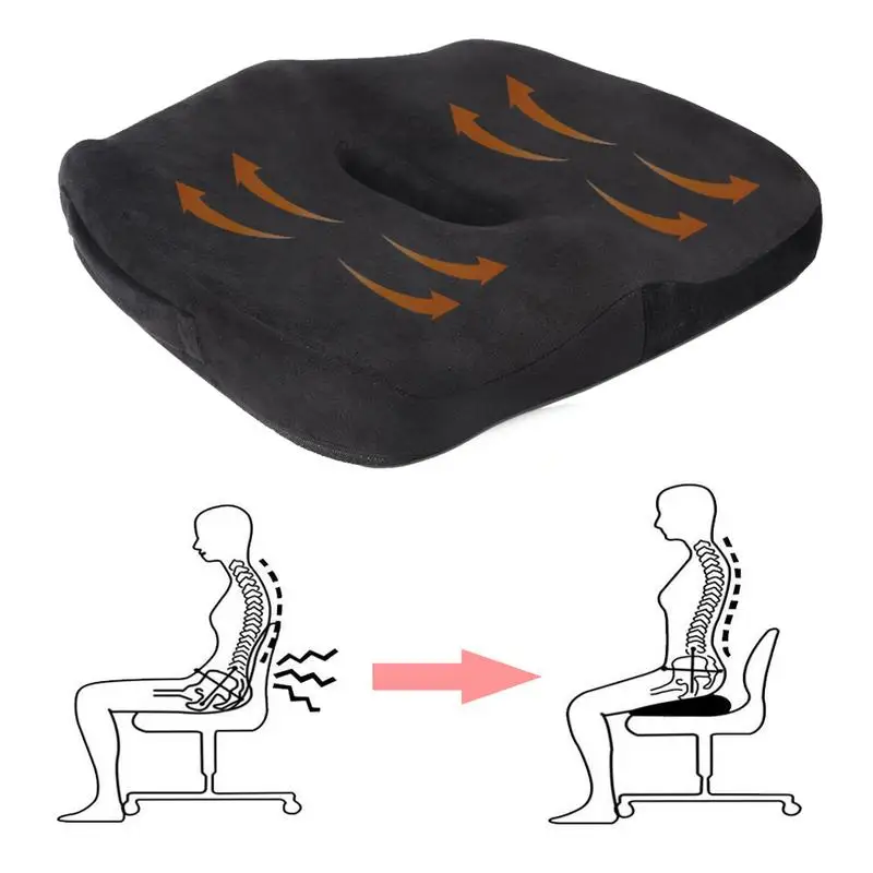 

Comfortable Memory Foam Seat Cushion Helps With Sciatica Back Pain For Your Office Chair Sitting On The Floor
