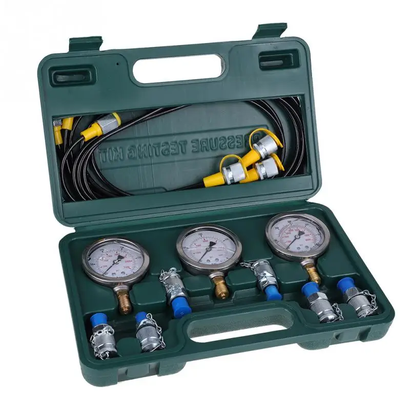 

Excavator Hydraulic Pressure Test Kit with Testing Hose Coupling and Gauge Tool