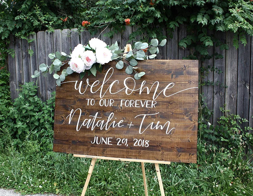 

Wedding Decor Welcome Sign Welcome to Our Forever Sign Welcome Wedding Sign Custom Wedding Gift Sign,Personalized Name & Date