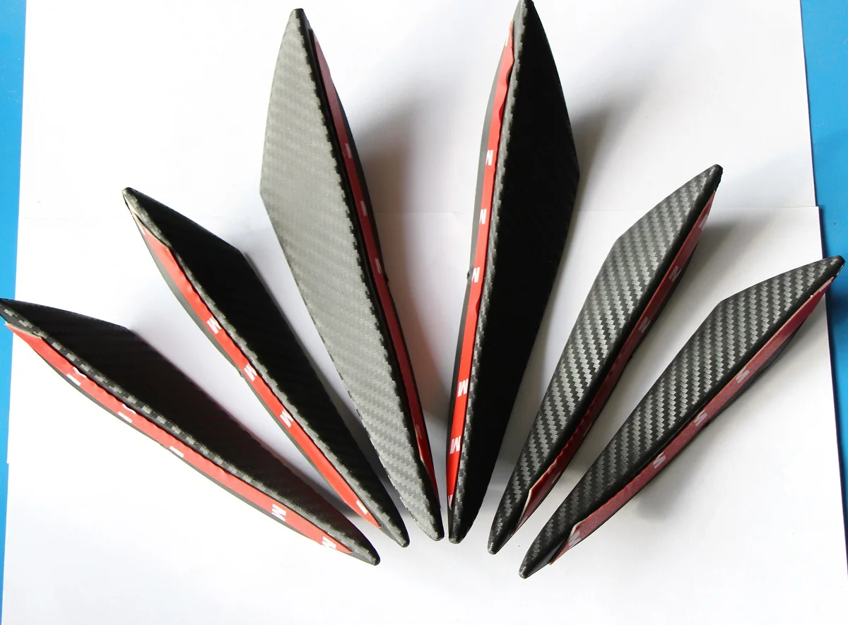 

6pcs/set Carbon Fiber Style Car Front Bumper Lip Splitter Body Spoiler Canards