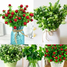 Цветок декор листья искусственные мини-растения офис листва дома пластиковые травы поддельные