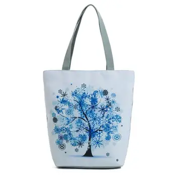 

Fashion Lightweight Ladies Shoulder Bags Casual Colorful Snow Tree Printed Female Tote Bag Canvas Women Handbag