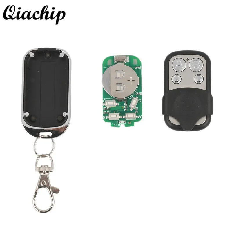 

QIACHIP 433MHz RF Transmitter 4 CH Button Remote Control Switch Learning Code 1527 Key Fob For Smart Home Garage Door Opener Car