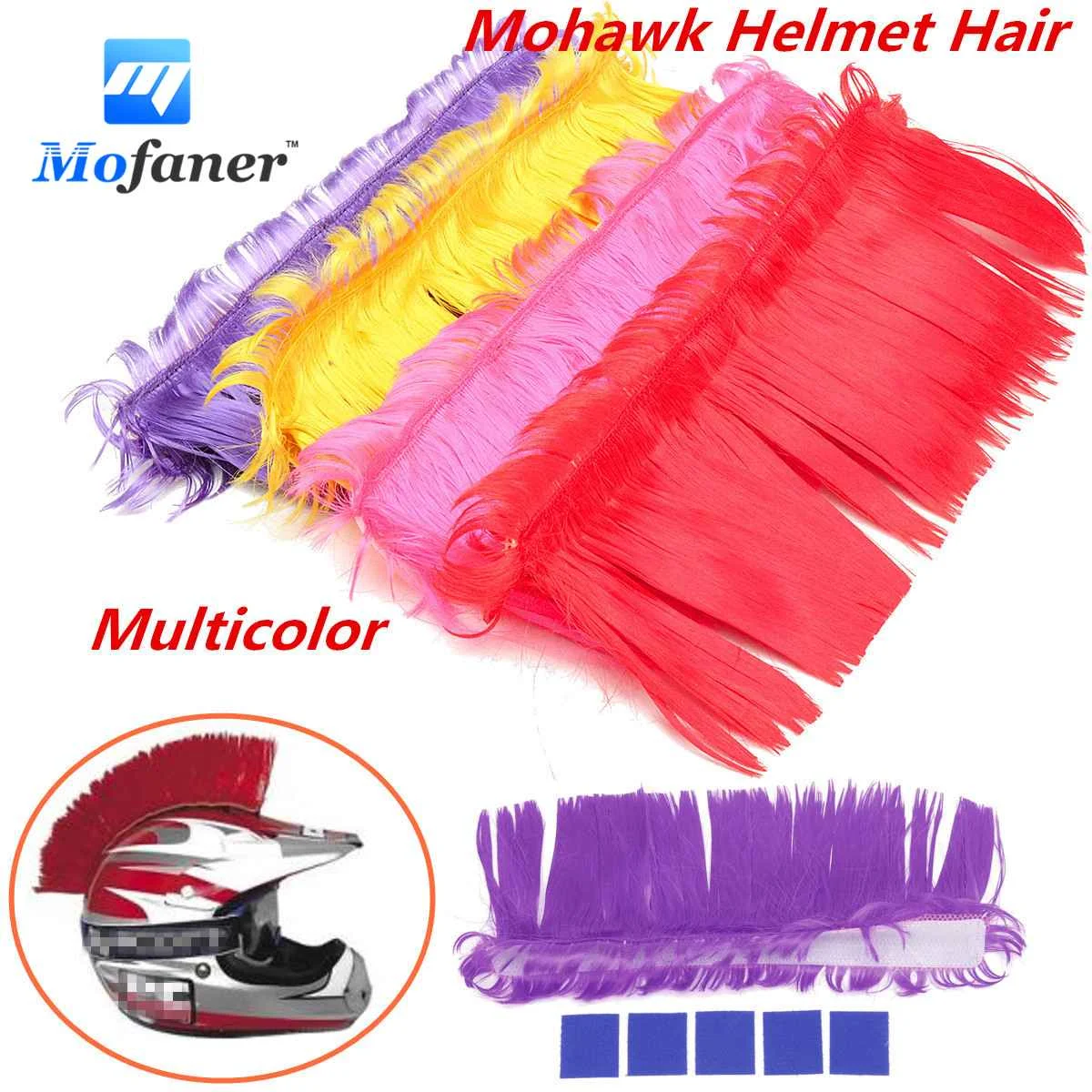 

Mofaner Motorbike Helmet Mohawk Hair Punk Hair For Motorcycle Helmets Ski Snowboard Paintball Race