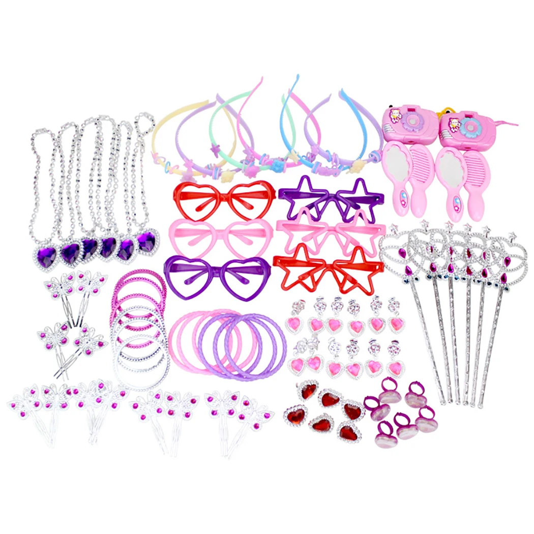 

72PCS Jewelry Toy 12 Types Creative Princess Jewelry Set Party Favor for Kids