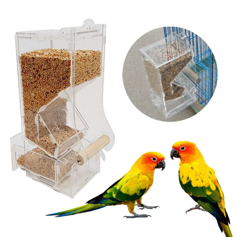 

Automatic Bird Feeder Pet Bird Cage Feeder Food Container Feeding Parrot Automatic Feeders