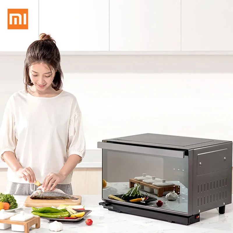 

Xiaomi VIOMI 28L Electric Oven Steaming Machine Household Countertop Pizza Meat Grill Baking Machine Kitchen Appliances 2100W