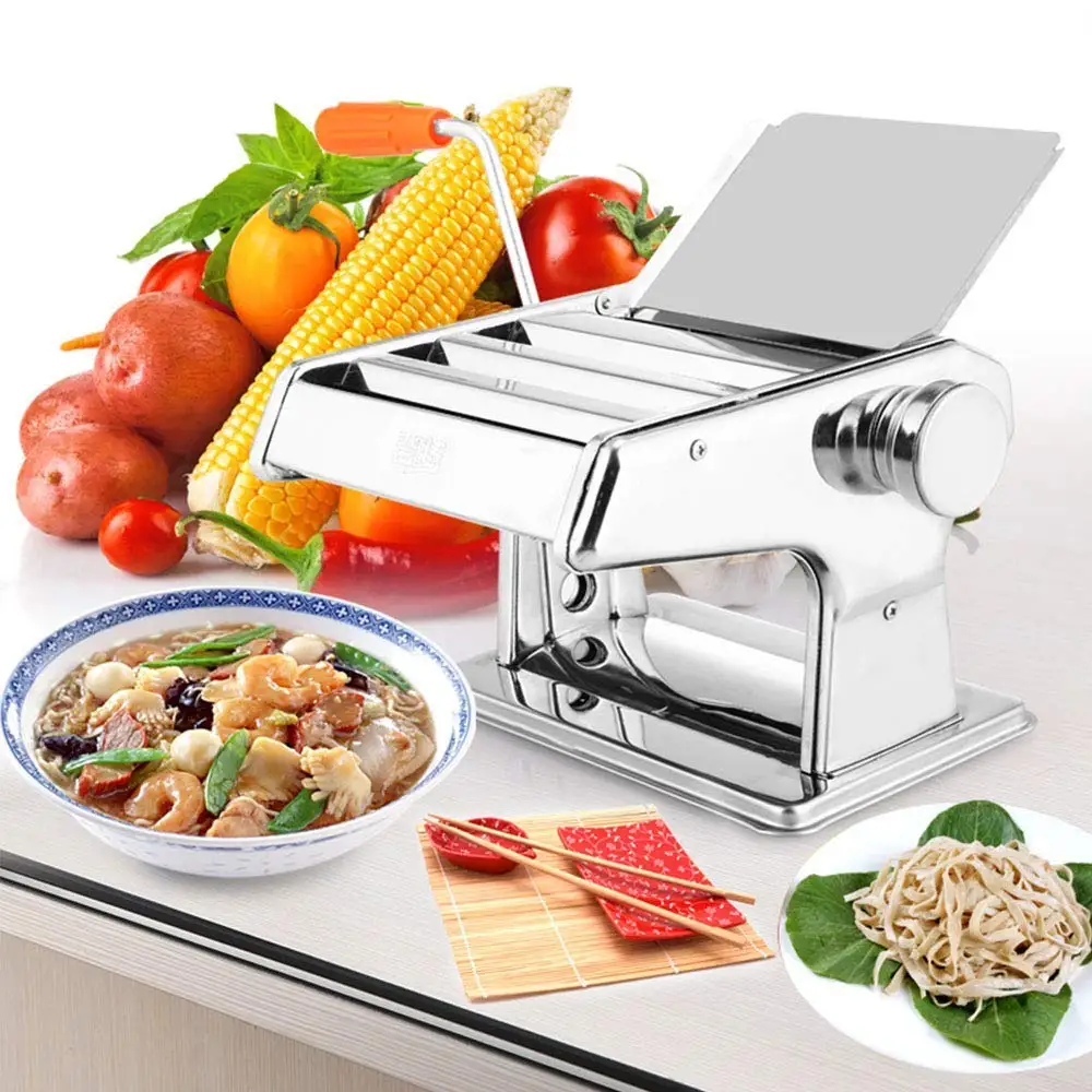  Kitchen Pasta Maker Machine Pasta Kneading Machine Adjustable Thickness Settings Spaghetti or Fettu - 32955554953