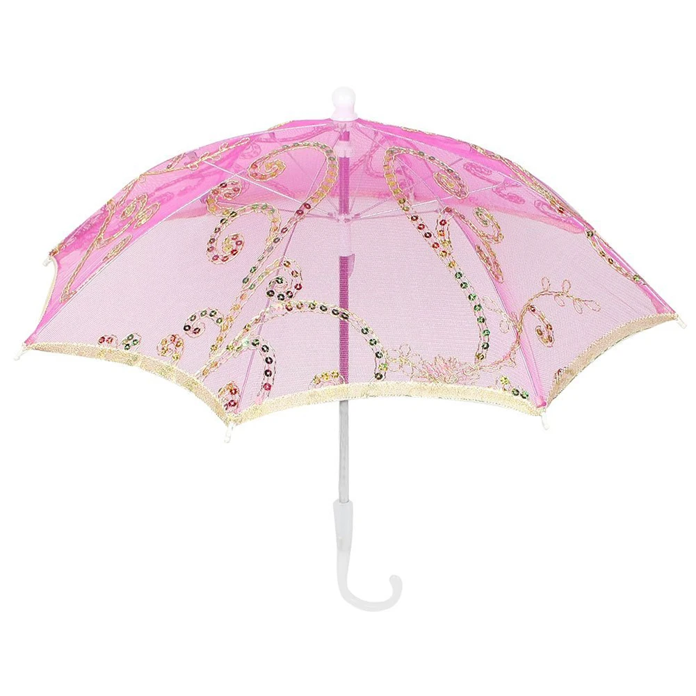 

Promotion! Wedding Rose Red Embroider Floral Pattern Folding Mini Lace Umbrella