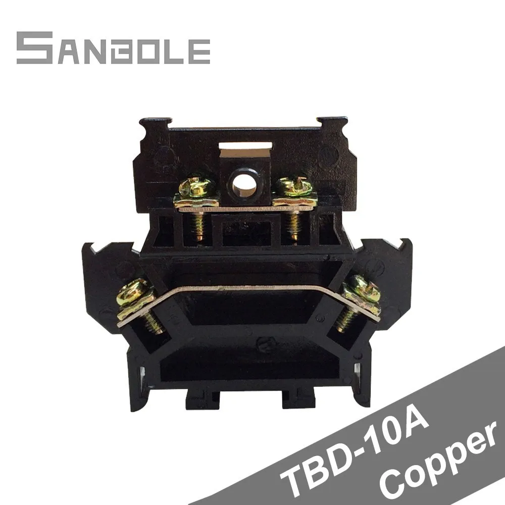 

TBD-10A Screws Group Type Black 10A/600V Connection Terminal Block Connector Plate Dual Row Copper (20PCS)