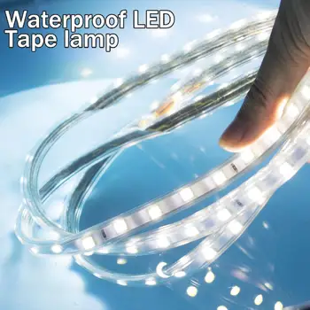 

EU Plug SMD5050 LED Light 5M AC200-240VWaterproof Led Strip Lights for Cupboard Wardrobe Cabinet Decoration Night Lamp LED Diode