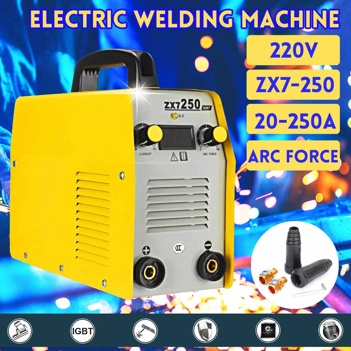 

Newest 220V 250A DC Inverter Arc Welders Arc Force Electric IGBT MMA Welding Machine Welders Kit For Home DIY Welding Working