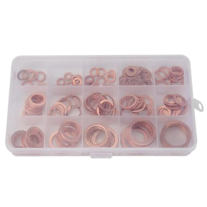 

Solid Copper Washers Set Ring Gasket Sump Oil Plug Seal Fastener Accessory