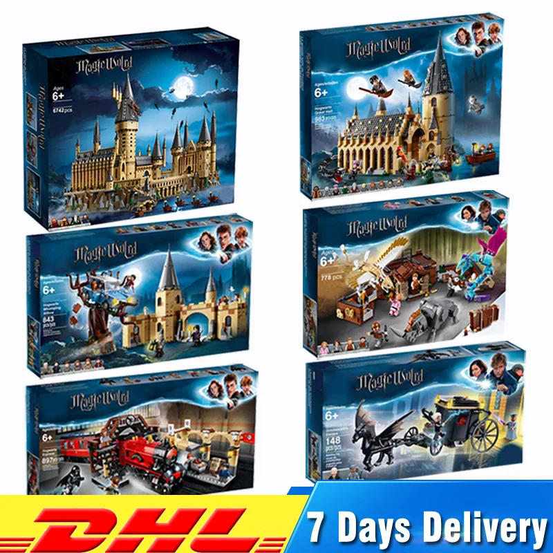 

Harry Movie Potter Series Compatible LegoINGlys 75954 75951 75953 75955 75952 71043 Model Building Blocks Bricks Kids Toys Gift