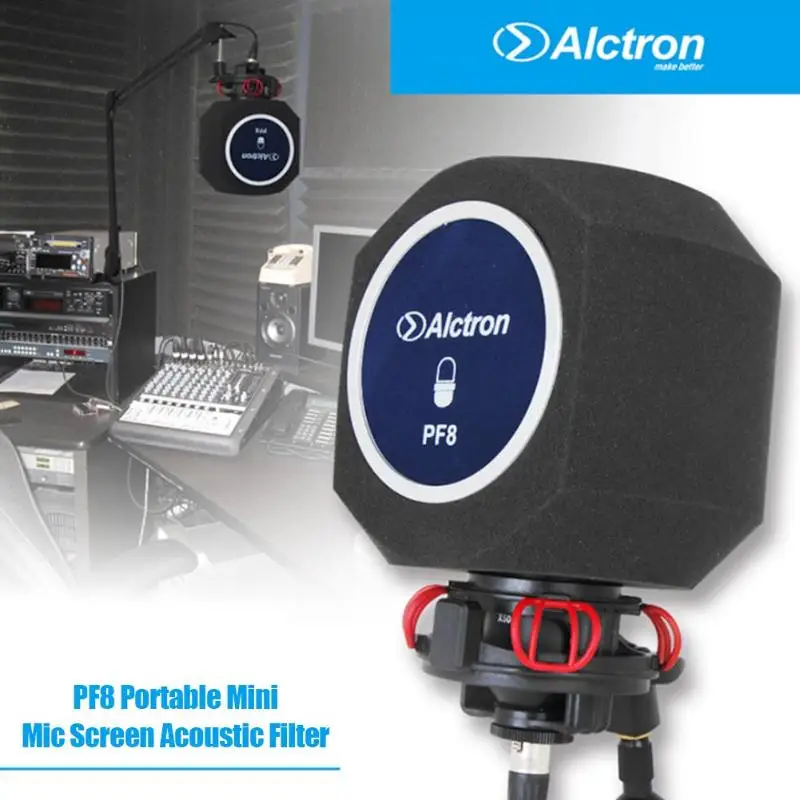 Профессиональный Alctron PF8 Студийный микрофон экран акустический фильтр Настольный Запись микрофон шумоподавление ветер экран
