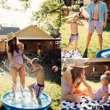 Семейный купальник для родителей и ребенка, удобный освежающий пляжный купальник для родителей и ребенка, семейные купальники