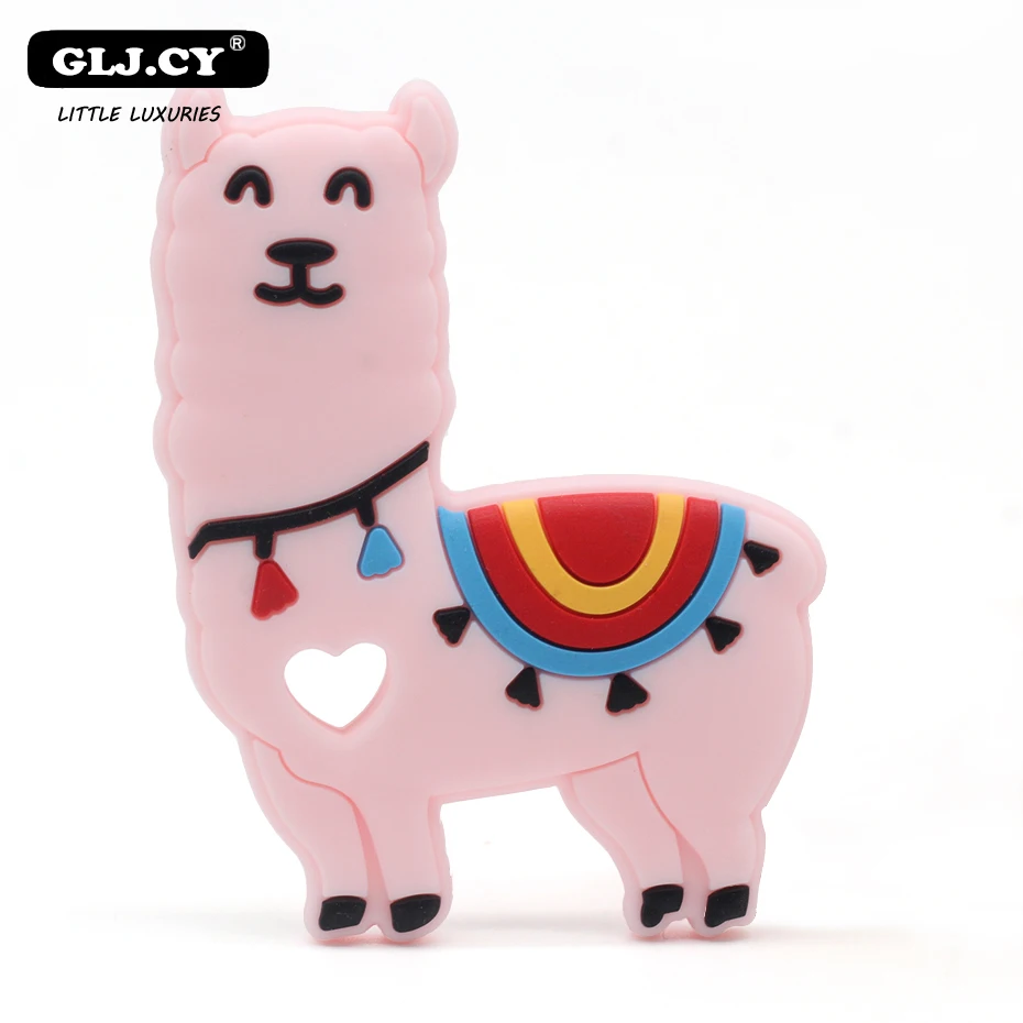 

Silicone Teether Alpacas 10pcs/set Silicone Pendant Baby Silicone Teethers Toy BPA Free Baby Silicone Teether Animals