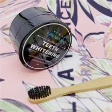 Зубная щетка из эко-бамбука с натуральным активированным органический уголь отбеливающий порошок Набор для гигиены полости рта кокосовый уголь