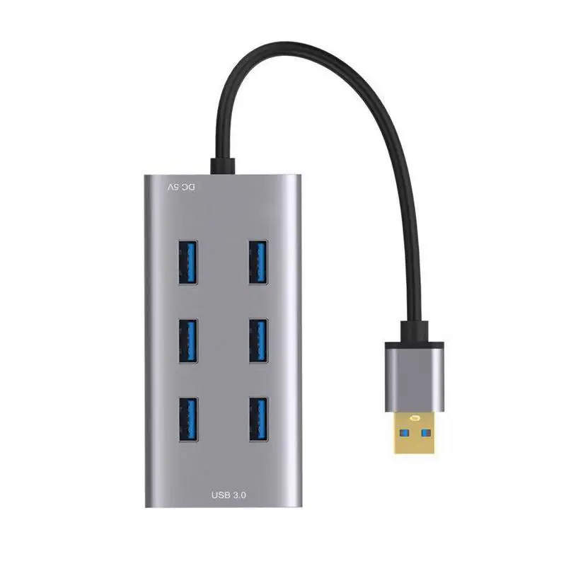 

USB3.0 To 7 Interface USB3.0 Hub High Speed Aluminum Alloy Expansion Adapter USB Flash Drive Card Reader For Mobile Phone Tablet