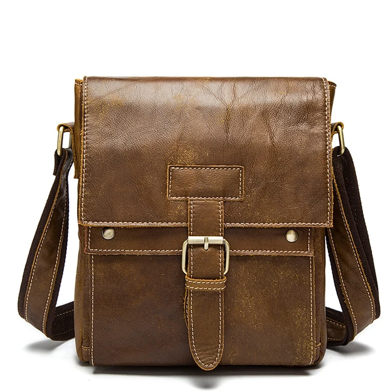 

ABDB-Mva Vintage Shoulder Bag Men'S Messenger Bag Cowhide Shoulder Bag Business Briefcase Brown