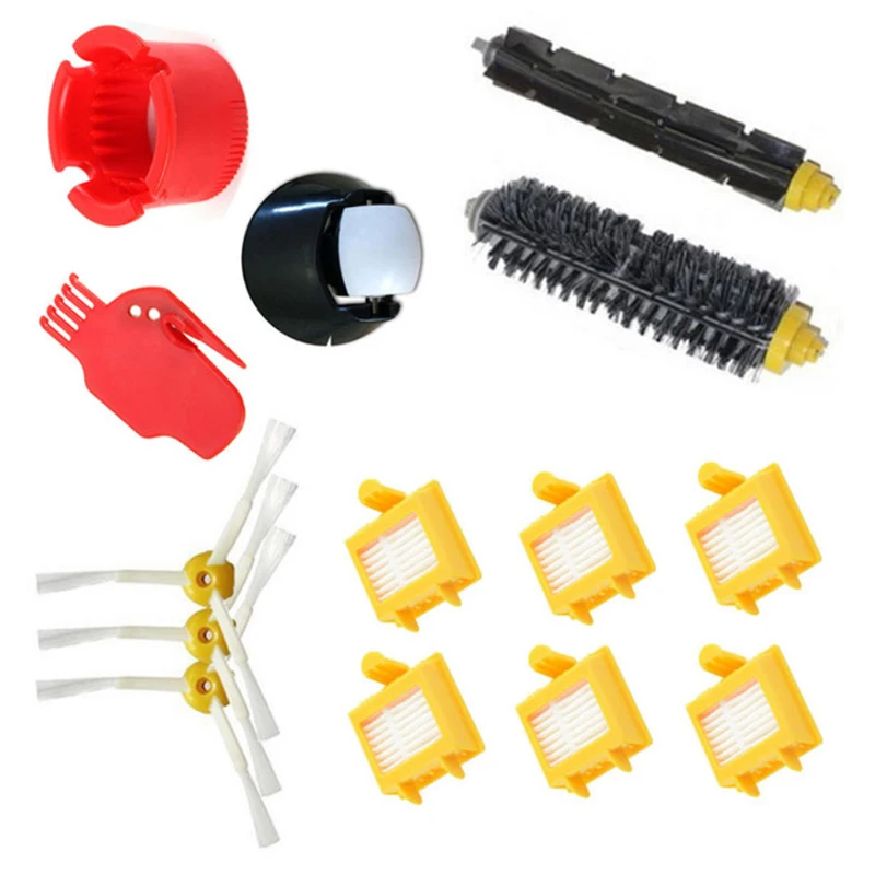 

EAS-Front Wheel Caster Assembly &Side Brush &Hepa Filter & Bristle Brush & Beater Brush Kit For Roomba 500 600 700 800 Series