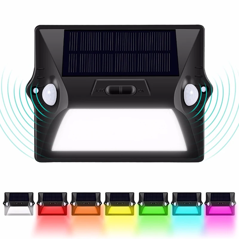 

RGB Outdoor LED Solar Light PIR Motion Sensor 3 Control Modes 7 Colors Rechargeable Solar Garden Light For Outdoor Garden