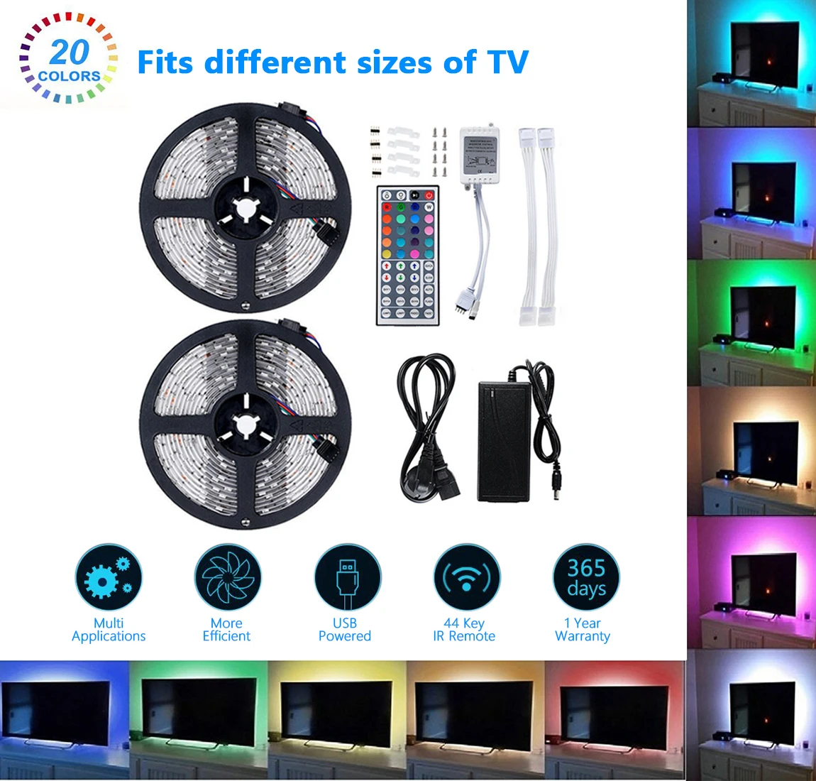 cheap 1pc SMD 5050 RGB LED Strip Waterproof 10M 300LED DC 12V LED Light Strips Flexible Neon Tape Monochrome UK EU Plug