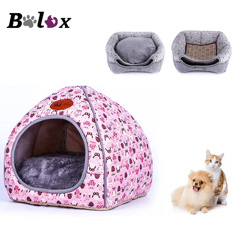 

Winter Pet House Warm Soft Dog House Pet Sleeping Bag Cute Dogs Kennel Cat Beds Cat House Closed Folding Pet Kennles cama perro