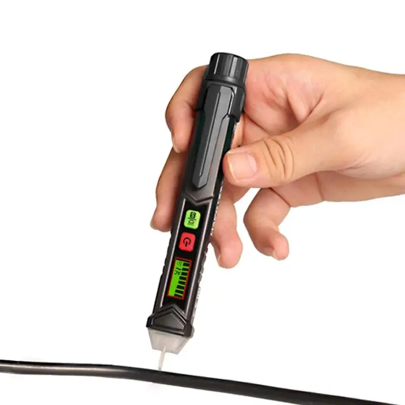 

Induction Pencil Non-contact Electrical Test Pen 12-1000V AC Voltage Detector Tester Light Sound Alarm Indicator Auto Power Off