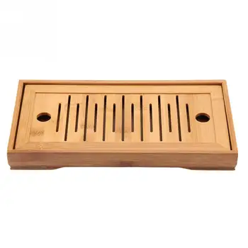 

Bamboo Tea Tray Chinese Gongfu Tea Accessories High Quality Serving Food Coffee Tea Cutlery Tray 27x14x3cm Tea Serving Tray Set
