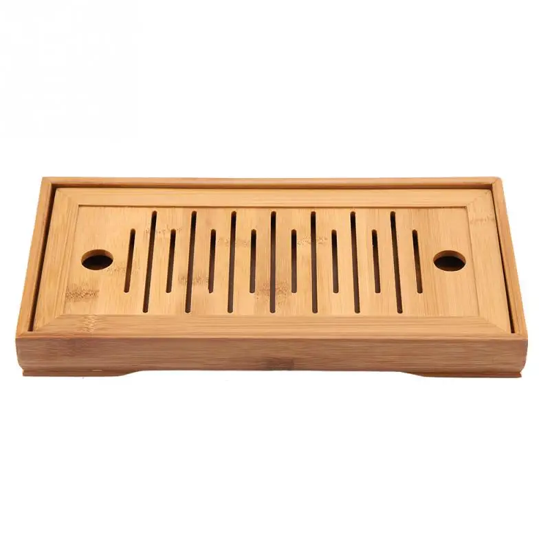 

Bamboo Tea Tray Chinese Gongfu Tea Accessories High Quality Serving Food Coffee Tea Cutlery Tray 27x14x3cm Tea Serving Tray Set
