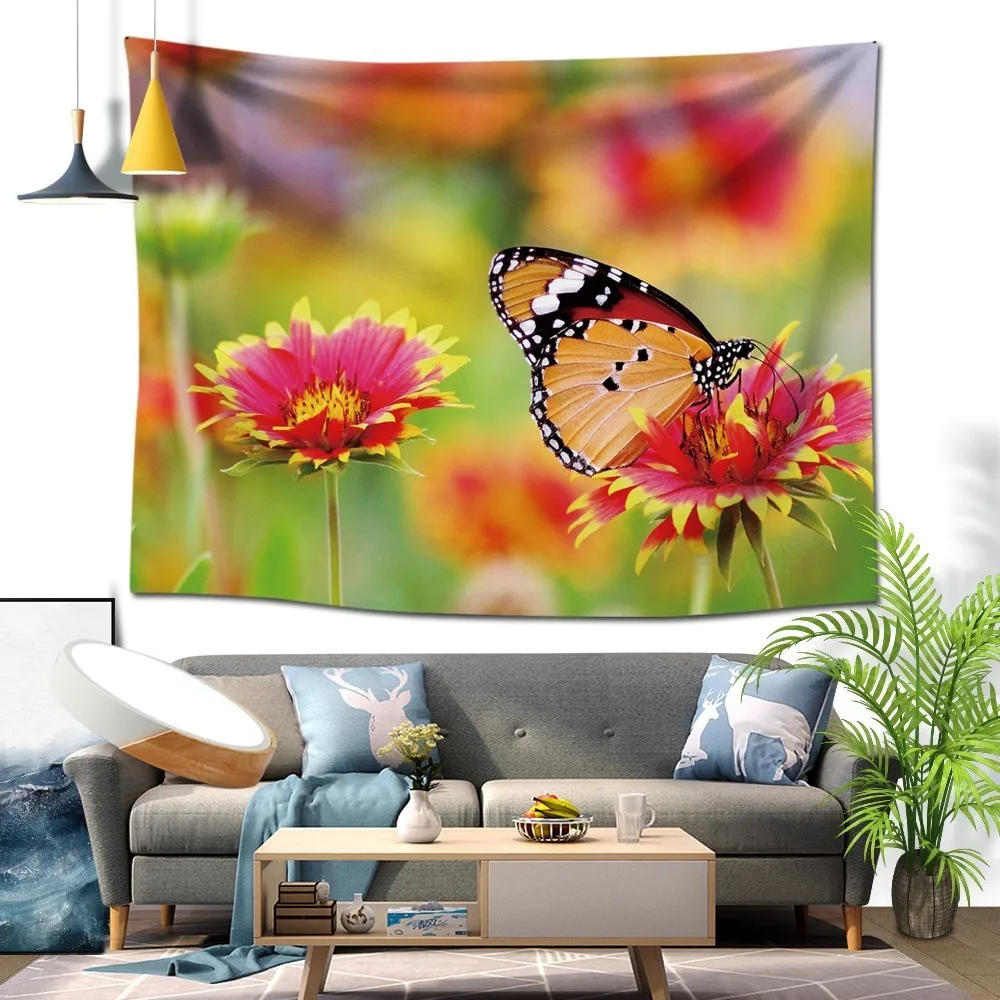 

Boho Butterfly Tapestry Carpet Rugs Beach Towel Camping Tent Travel Mattress Sleeping Pad Hippie Tapestries Home Decoration