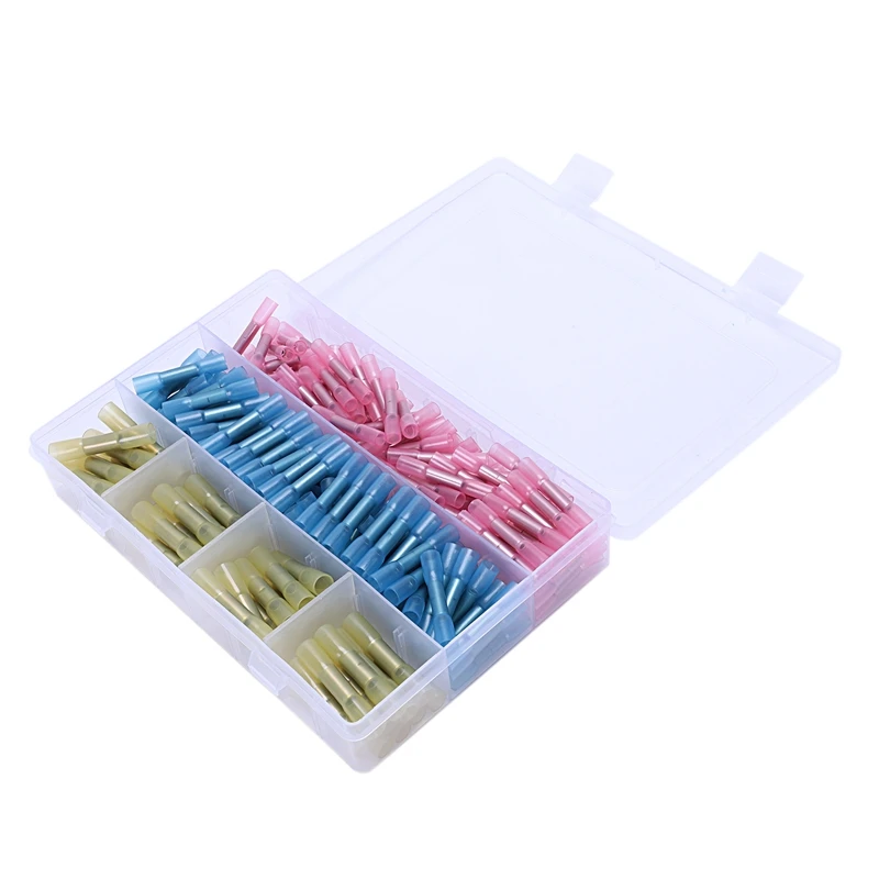 

220Pcs 3 Sizes Waterproof Heat Shrink Butt Connectors Electrical Wire Splice Cable Crimp Terminals Connectors Awg 22-10
