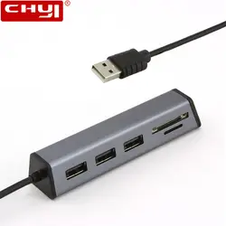 USB 2,0 концентратор 3 порта несколько расширитель концентратор с SD/CF кардридер Тип C Micro USB OTG разветвитель адаптер для компьютера держатель