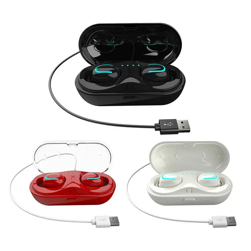 

TWS Bluetooth V5.0 Earphone Waterproof Sweatproof Wireless Stereo Binaural Earbuds For Sports Jogging Gym Exercise Watching TV