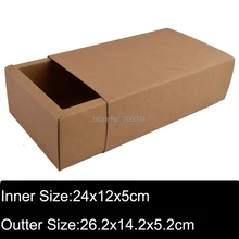 15 шт. 26,2x14,2x5,2 см Крафт-короб для бумаг коричневый крафт-бумаги ручной работы подарочные наборы конфет индивидуальные коробки