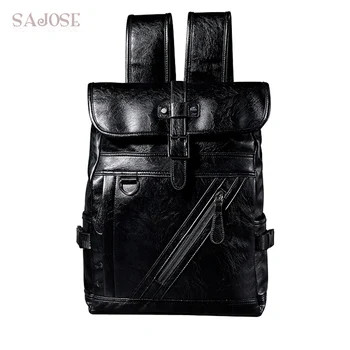 

Fashion Men's Backpack Vintage Leather Backpack For Teenage School Student Shoulder Bag Large Capacity Travel Backpack Rucksack