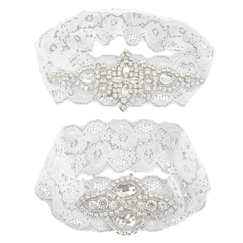 

Crystal Rhinestones Flower Lace Garter for Bridal Wedding Proms