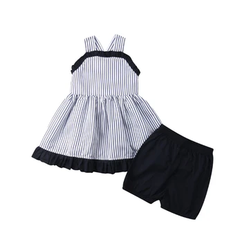 

Girl Set 2019 Newborn Baby Girls Kid Clothes Summer Sleeveless Striped Tops + Pants Outfit Set Sunsuit 0-6T Summer