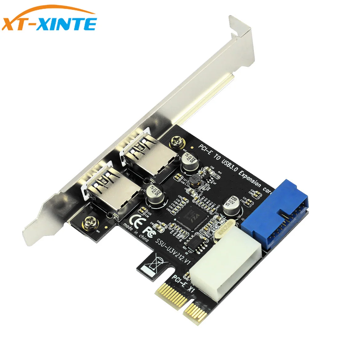 Pcie adapter card pcie expansion card pcie usb adapter card USB 3 PCIE Adapter 2 Port USB to PCIE x1 Front Panel 20pin USB3.0 PCI Express Hub Controller Card Adapter PCI-e Expansion Card